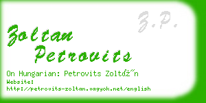 zoltan petrovits business card